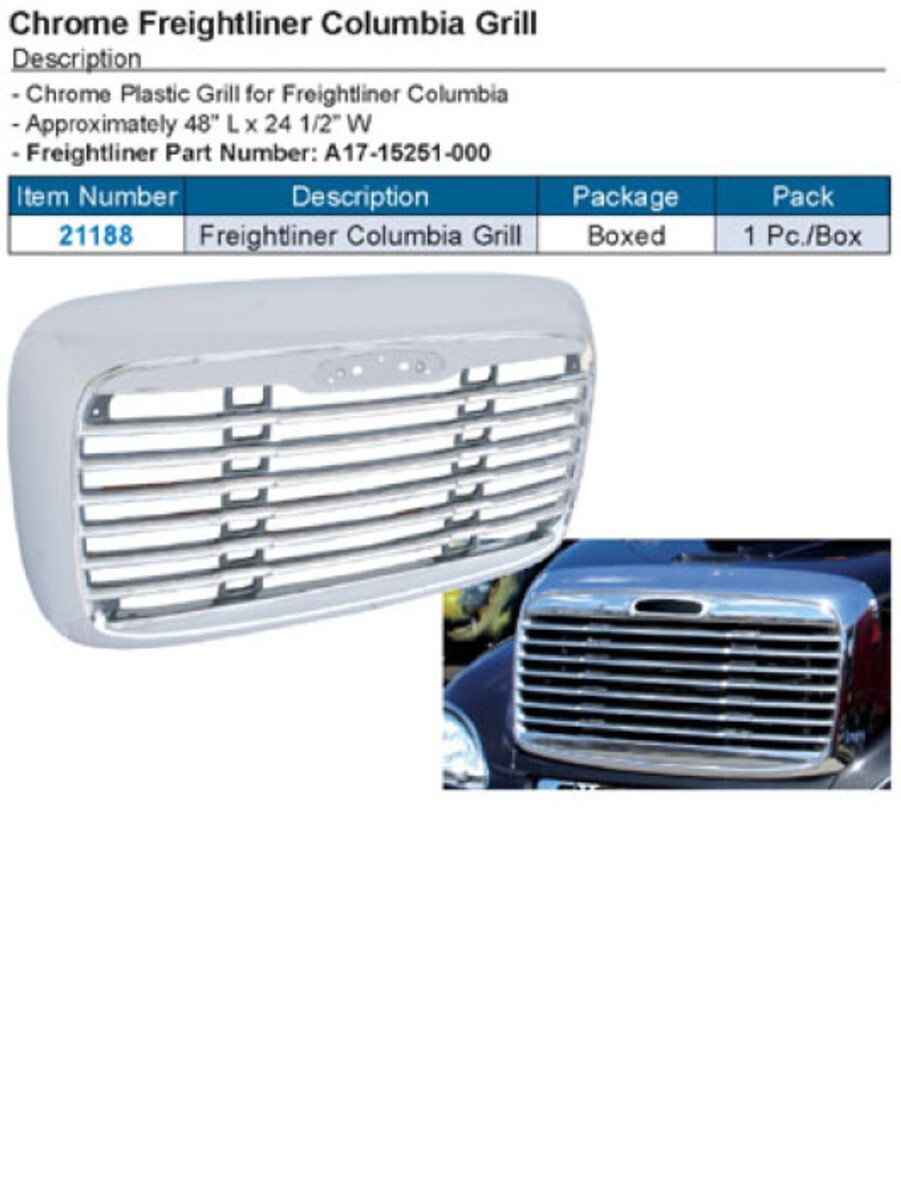 freightliner columbia grill with bug screen by united pacific