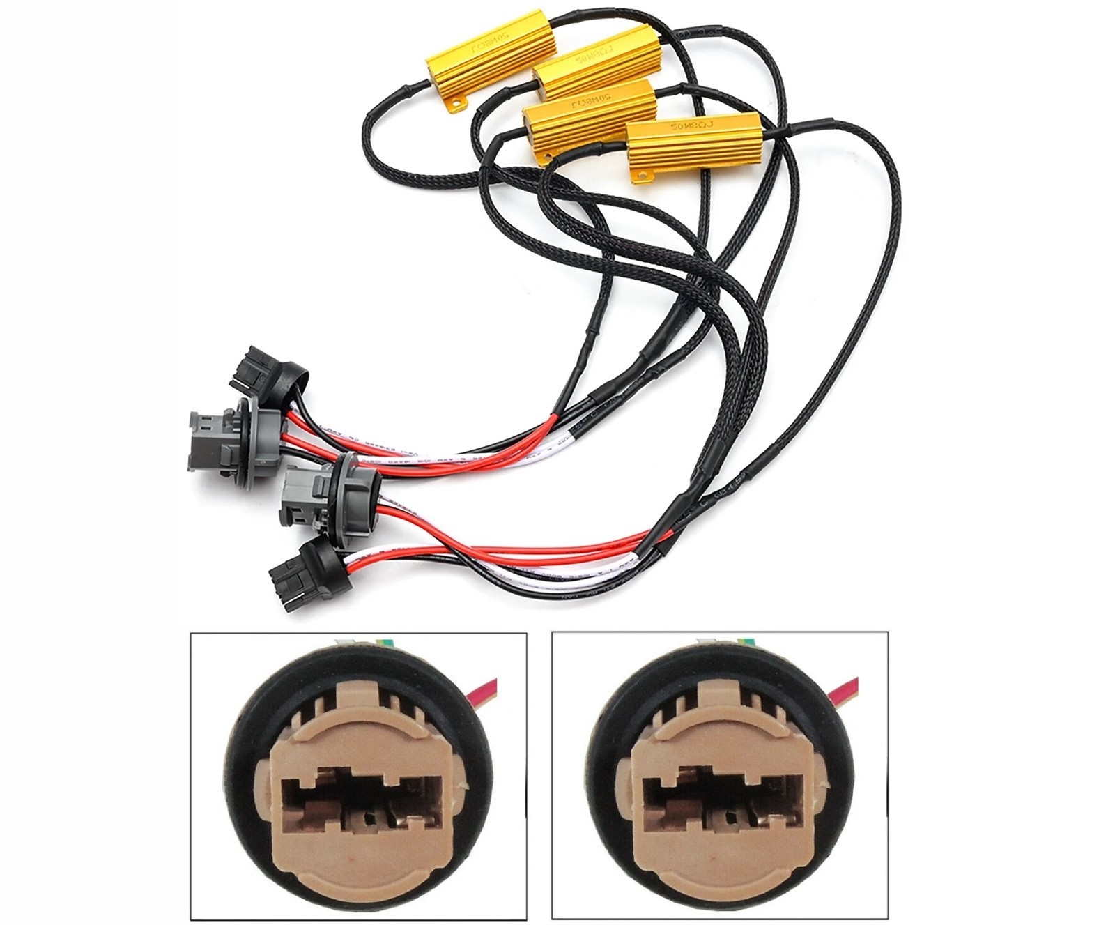 Wire LED Resistor Canceler Error Decoder 7443 Harness Brake Stop Tail Parking
