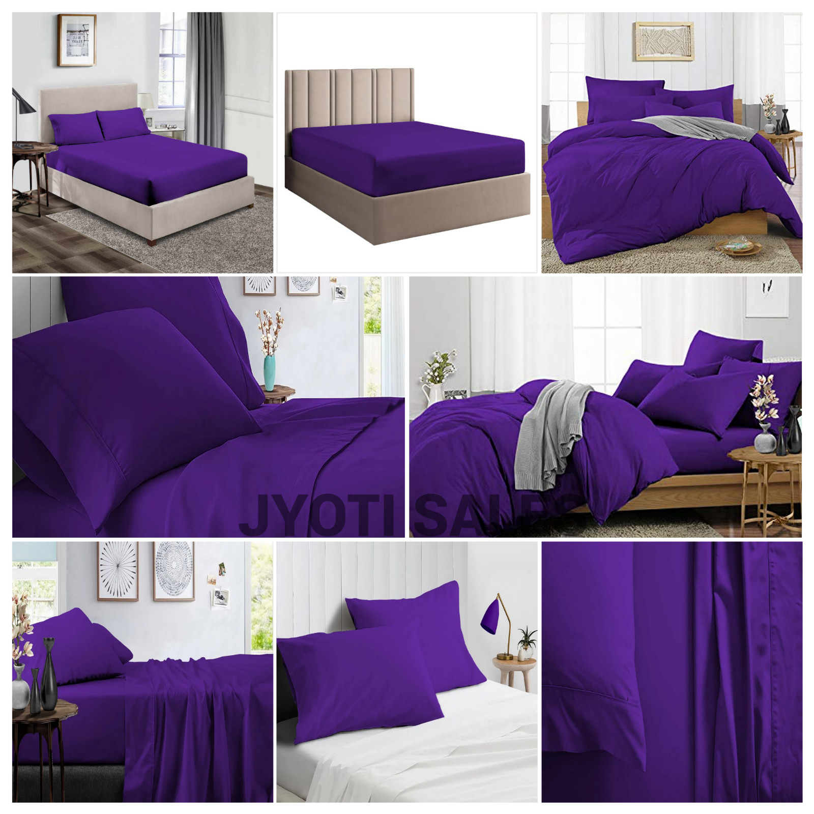 US Choice Bedding Collection 1000 Thread Count Egyptian Cotton Purple Solid
