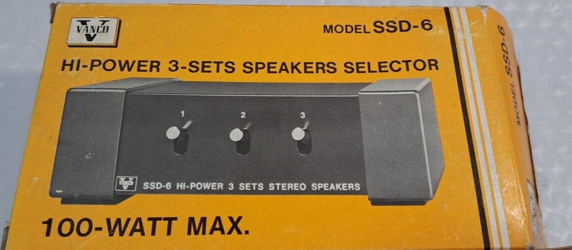 VINTAGE NOS VANCO SSD-6 HI-POWER 3-SETS SPEAKERS SELECTOR
