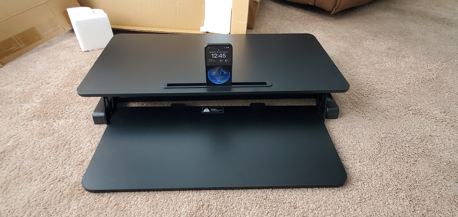 TechOrbits Adjustable Height Sit Stand Desktop - With Easy Lift Technology