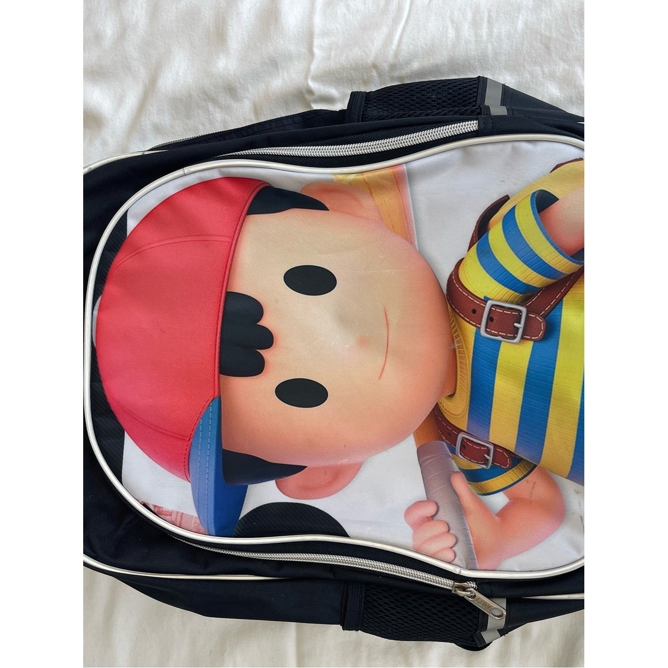 Ness from Super Smash  Character School Bag with Red and Blue Hat Print