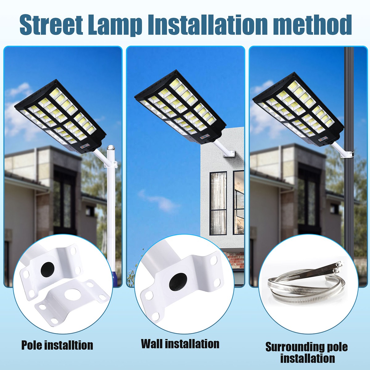20000000LM Commercial Solar Street Light Outdoor Dusk to Dawn Solar Super Bright