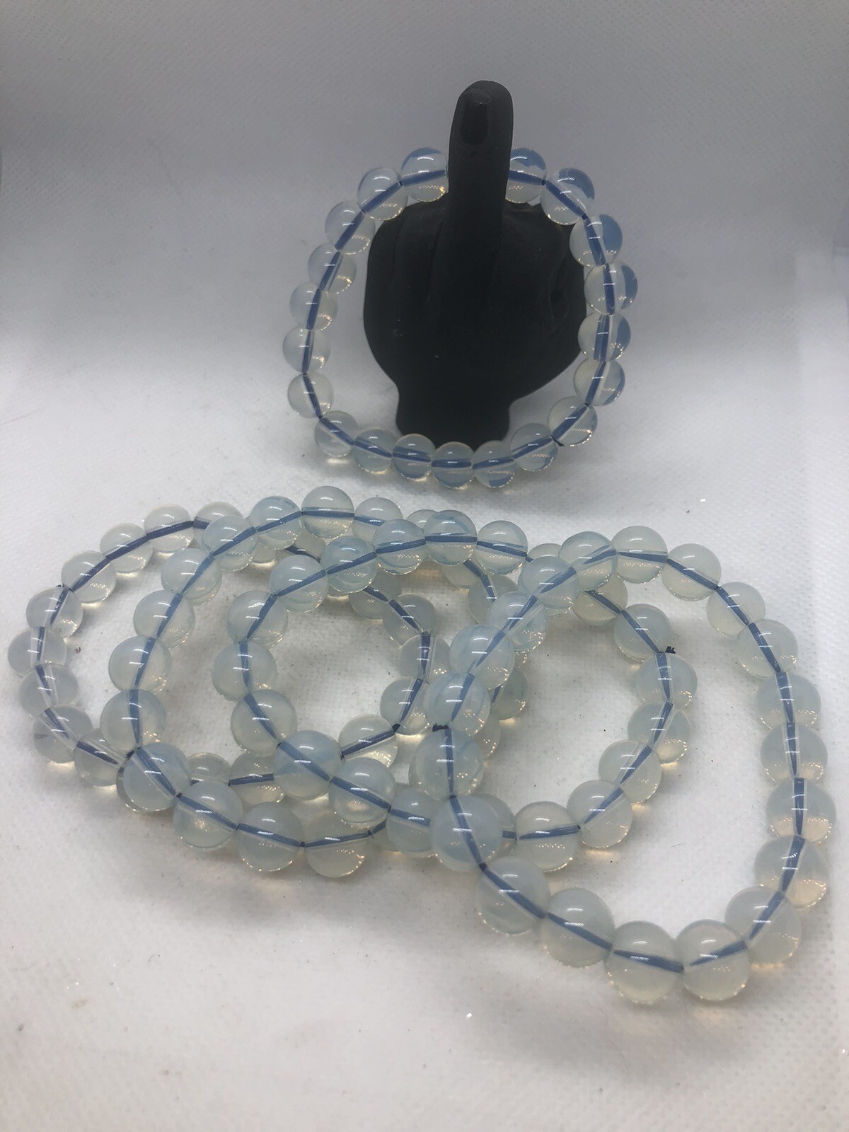 Stretch beaded 10mm bracelet Opalite