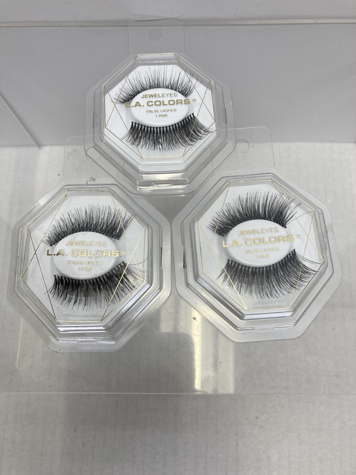 (x3) L.A. Colors, JewelEyes, 1 pair False Eyelashes, Black, Precious, C42897