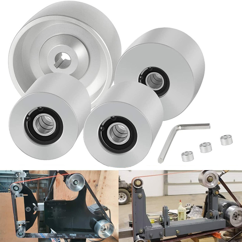Belt Grinder 2"x72" Wheel Set for Knife Grinders 4" Drive 5/8" Bore 3" Track