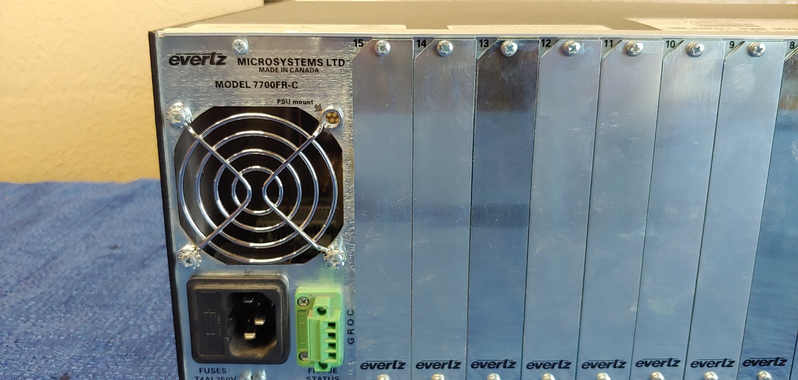 Evertz 7700FR-C Multiframe w/7700CM-2 Sub Assembly *NO PSU's*