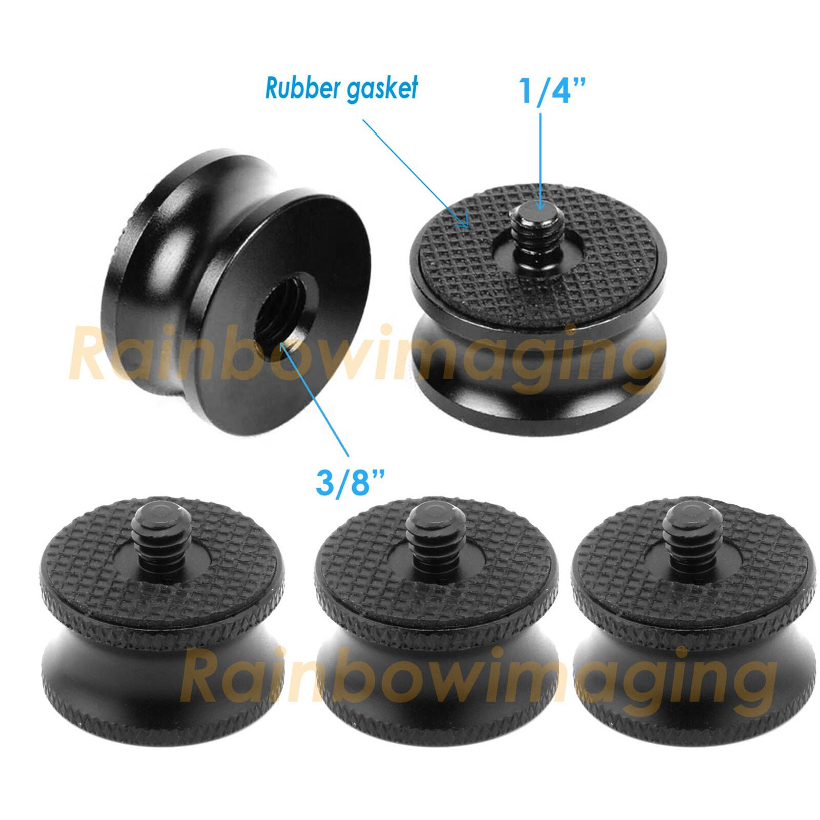(5 Pcs) 3/8" Female to 1/4" Male Thread Screw Mount Adapter Tripod Plate Screw