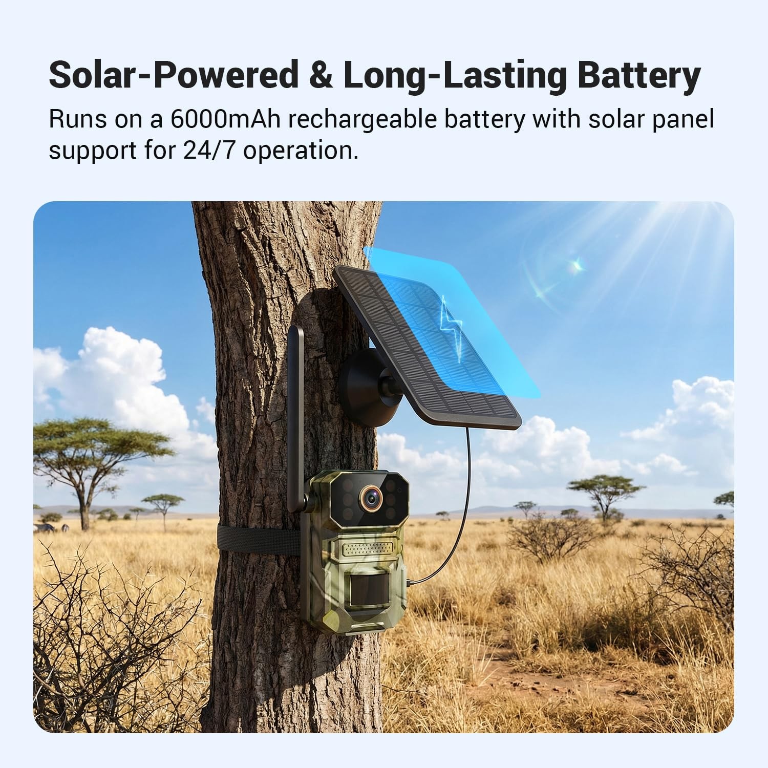 Hubposh 4G LTE Cellular Solar Security Camera Camouflage