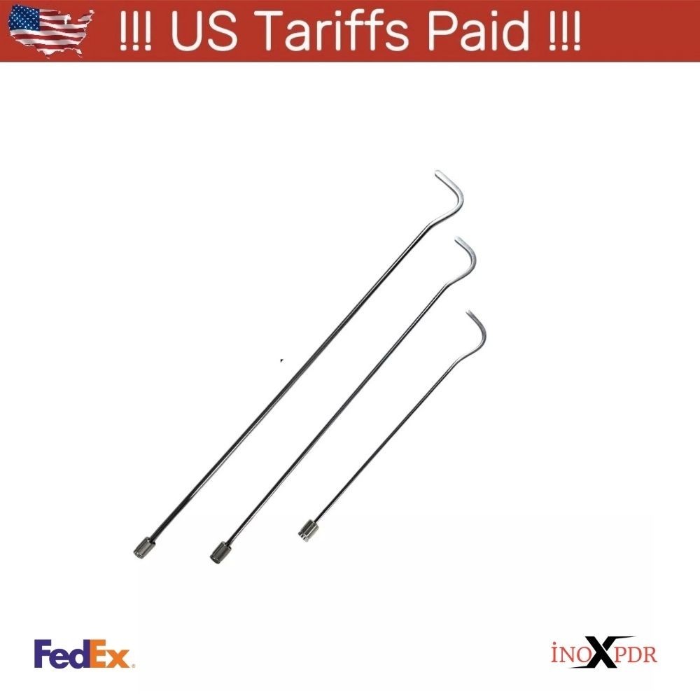 InoxPDR Steel Dent Repair Rods with Paintless Dent Repair (Handle Not Included)
