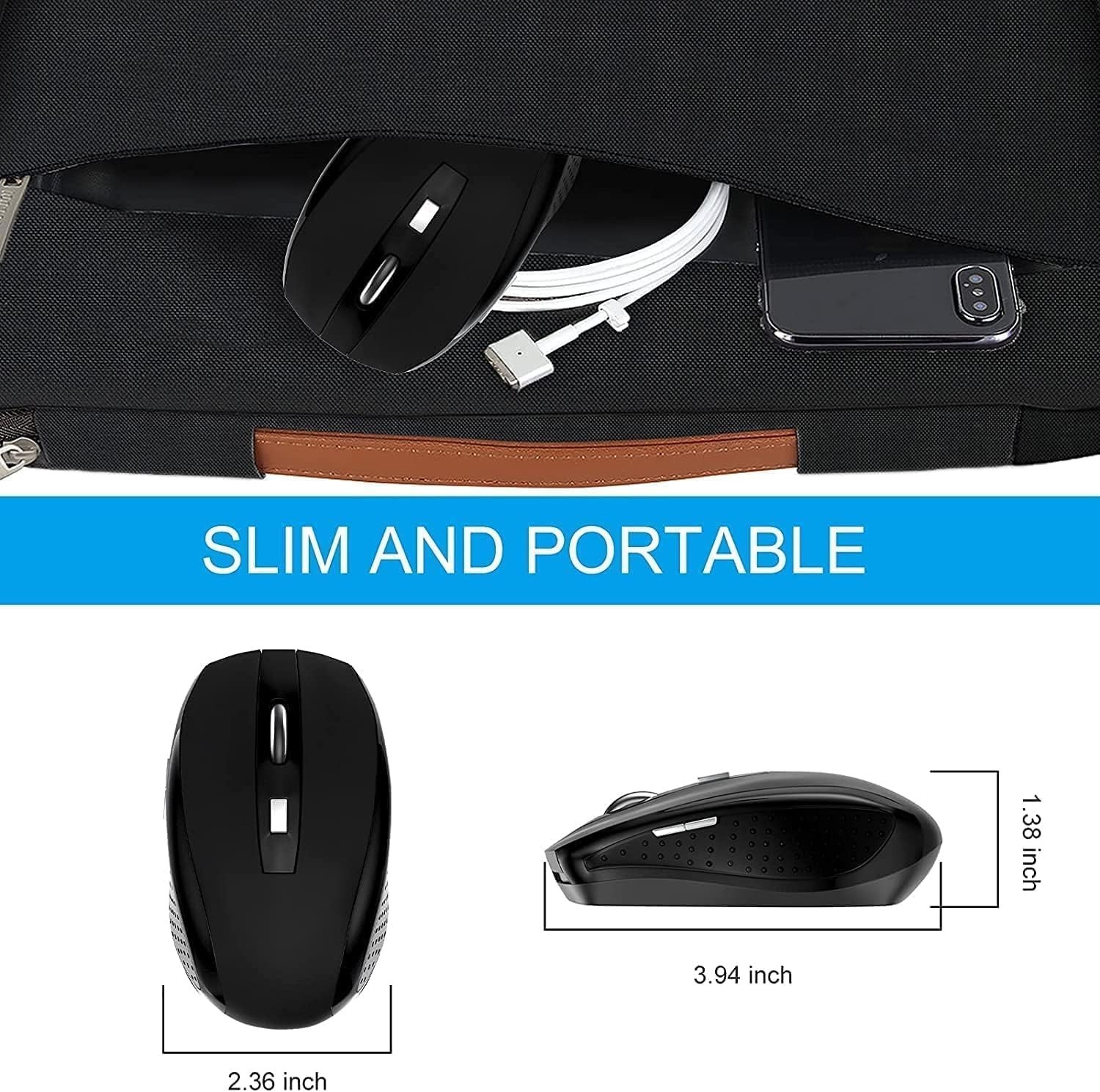2 Wireless Optical Mouse Mice 2.4GHz USB Receiver For Laptop PC Computer DPI USA
