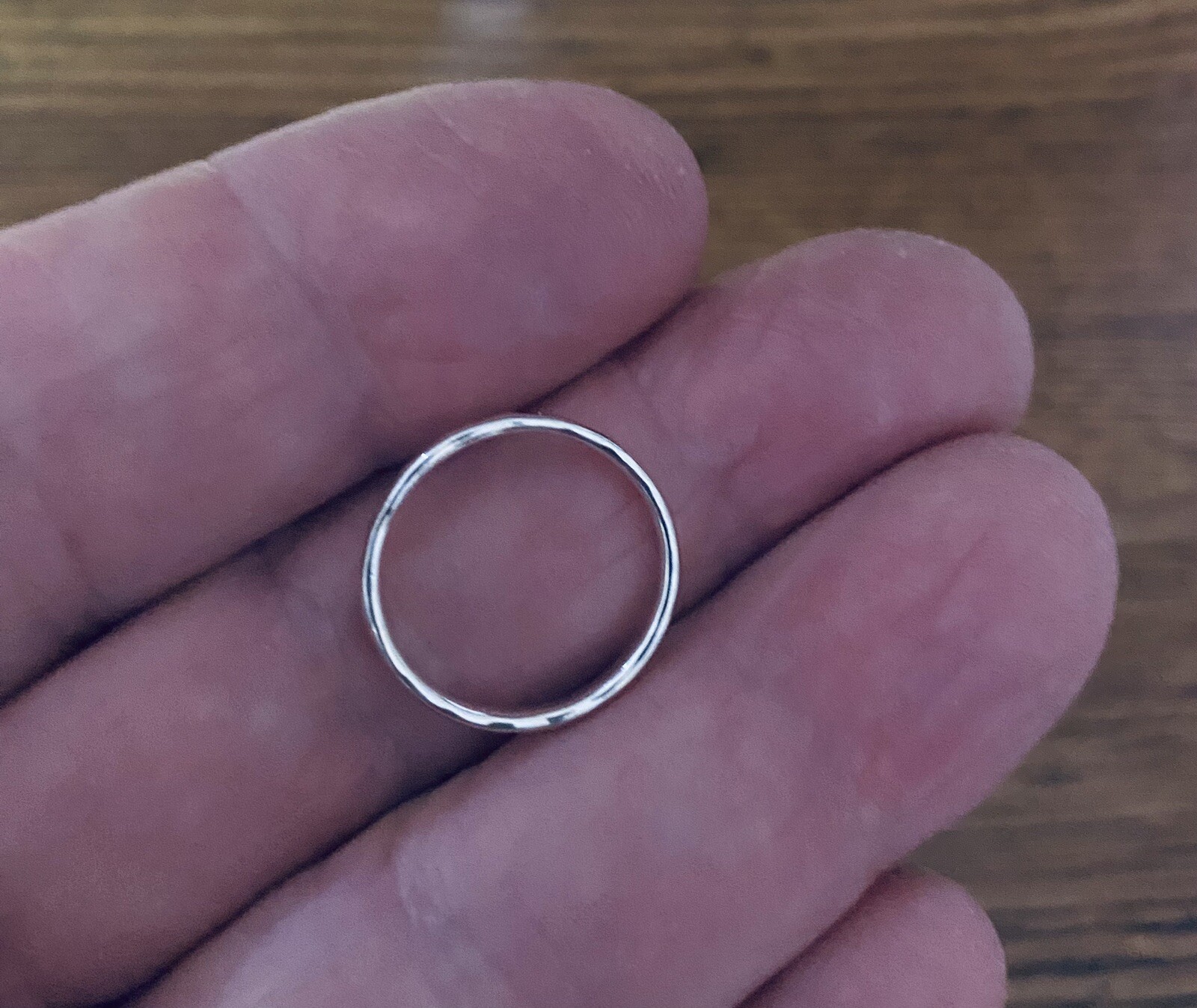 Hammered Thin Sterling Band