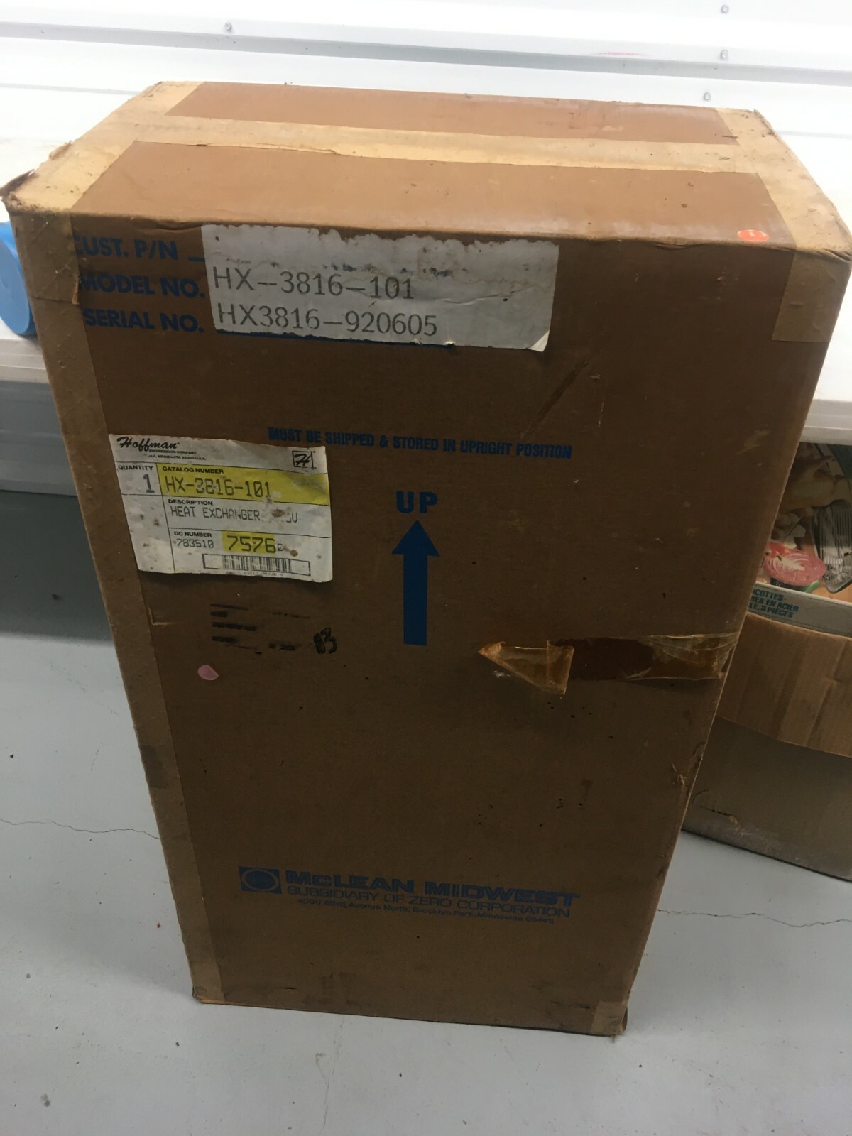New McLean Midwest Heat Exchanger HX-3816-101, 115V