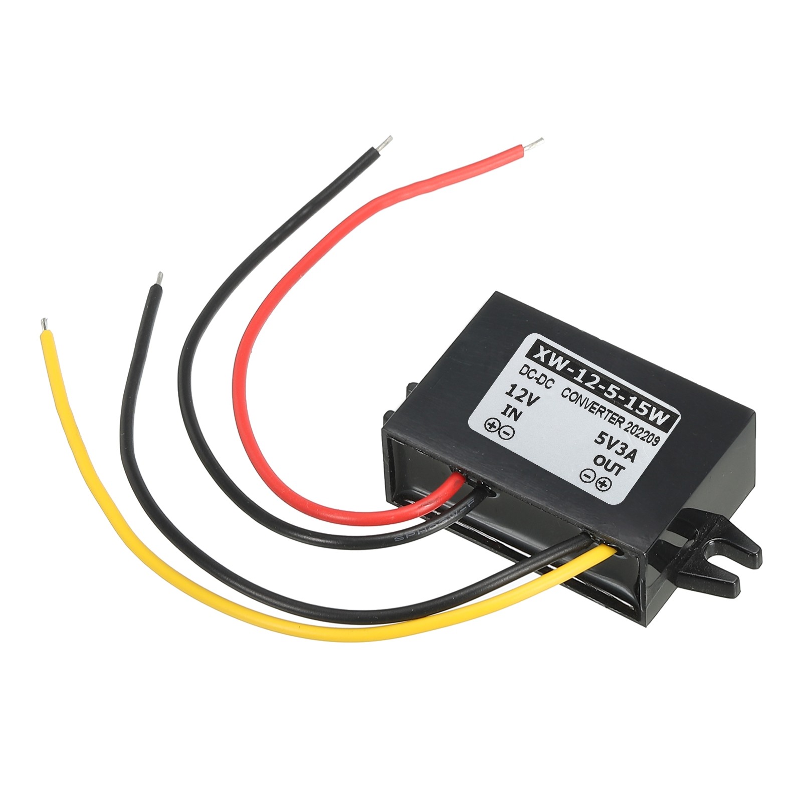 DC 12V to DC 5V 3A 15W Power Converter Regulator Plastic Shell for LED System