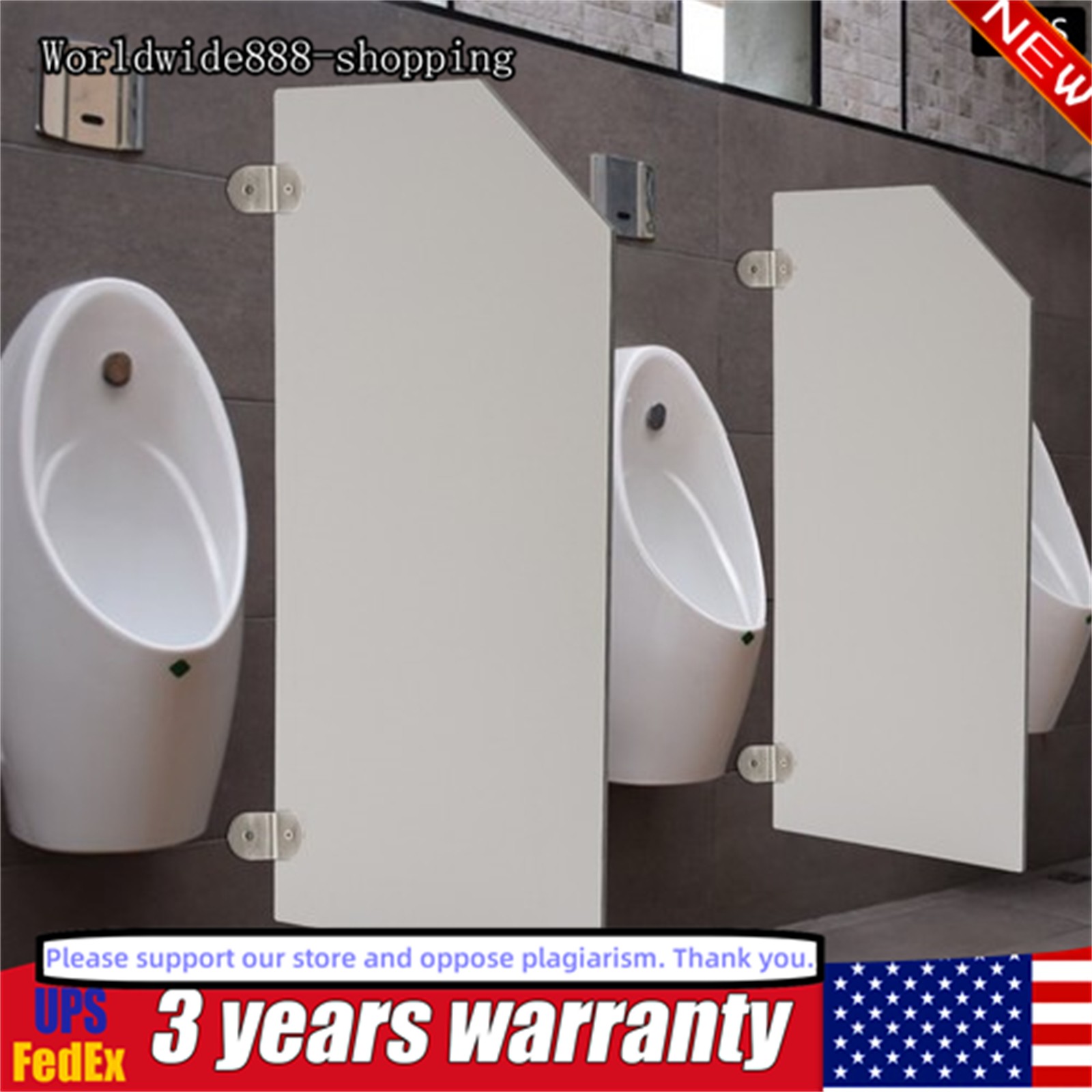 Bevel Angle Urinal Screen Toilet Partition Wallmounted Men Urinal Screen Toilet
