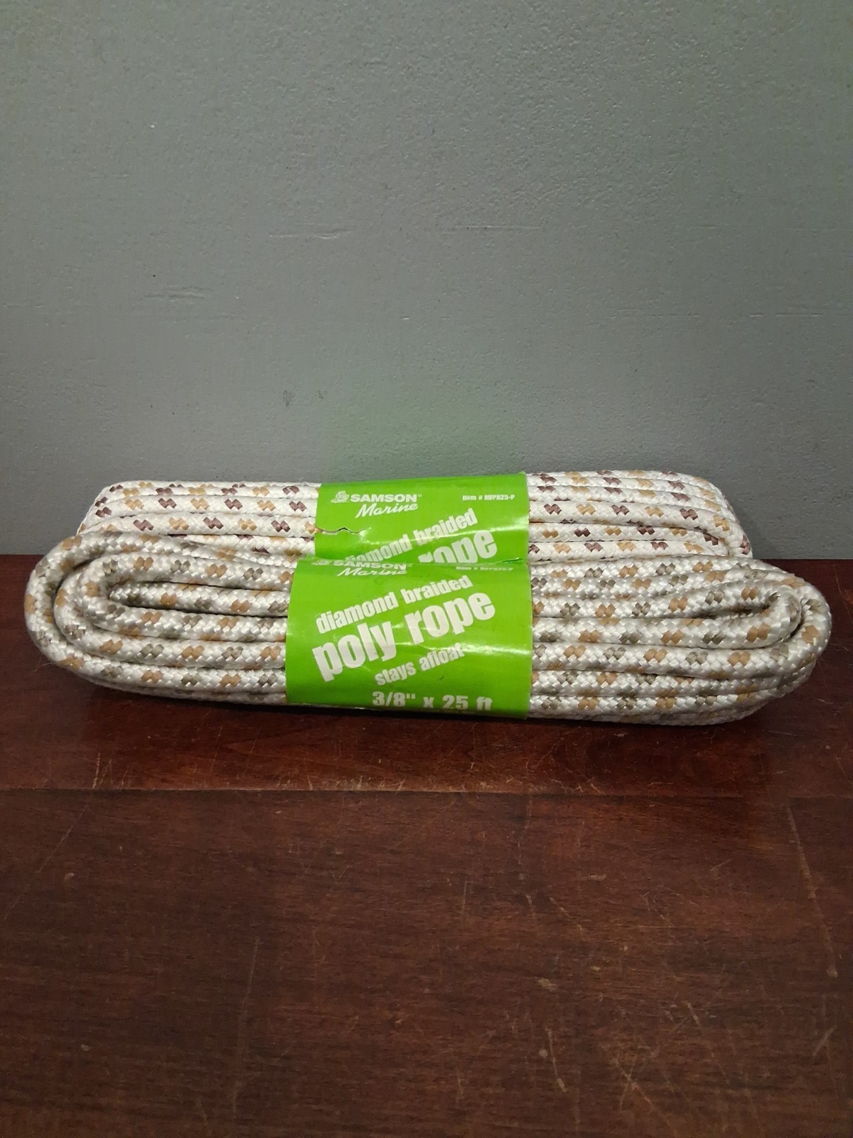 Samson Marine Diamond Braided 3/8" x 25' ft Poly Rope Stays Afloat MFP825-P NIP
