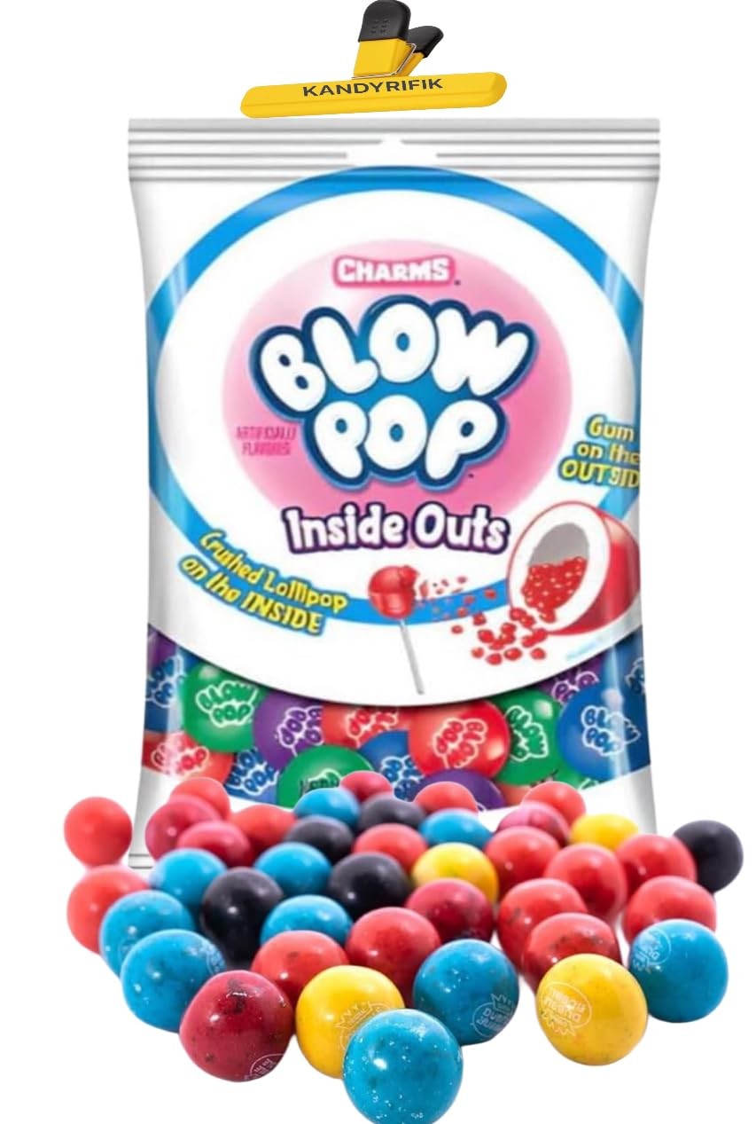 BLOW POPS | Charms Blow Pop Gumballs Candy, INSIDE OUTS, 7oz - (1 PACK)