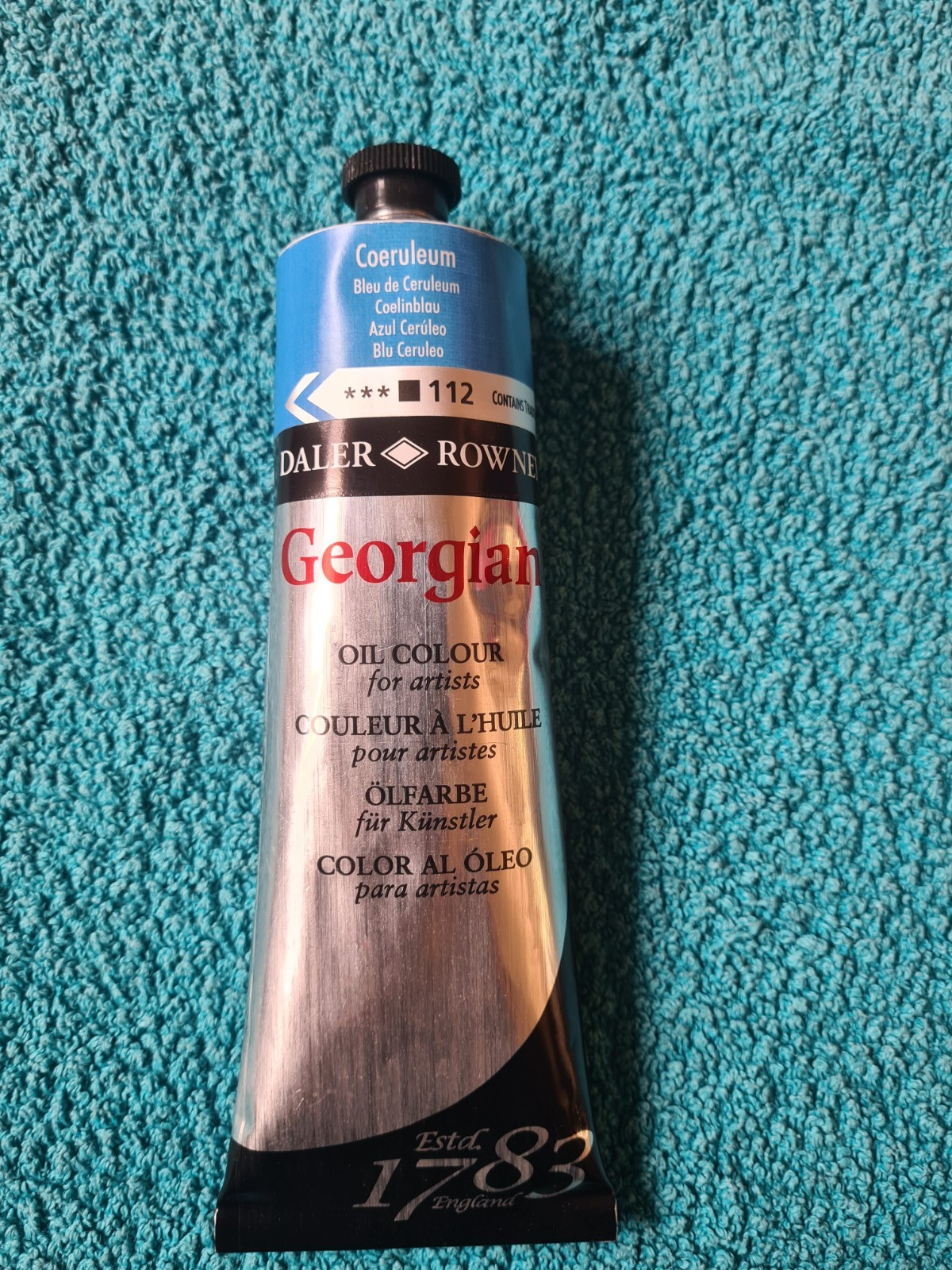 Daler Rowney Georgian Oil Colour tube 225ml, Coeruleum Blue  112, new
