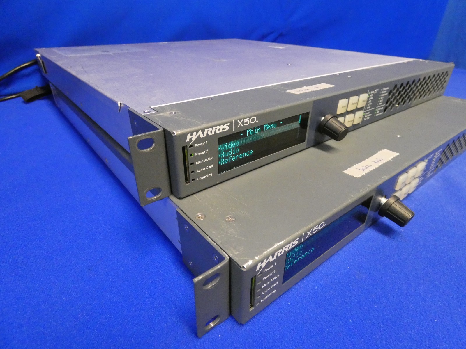 Harris X50-AV-2PS Frame Synchronizer QTY 2 for PARTS/Broken Knobs (one w/Fiber)