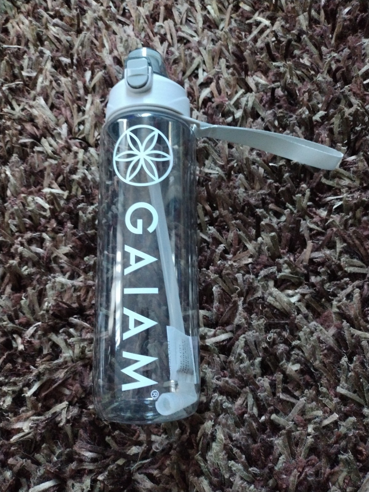 Gaiam Yoga Gray water bottle  11" x 3"