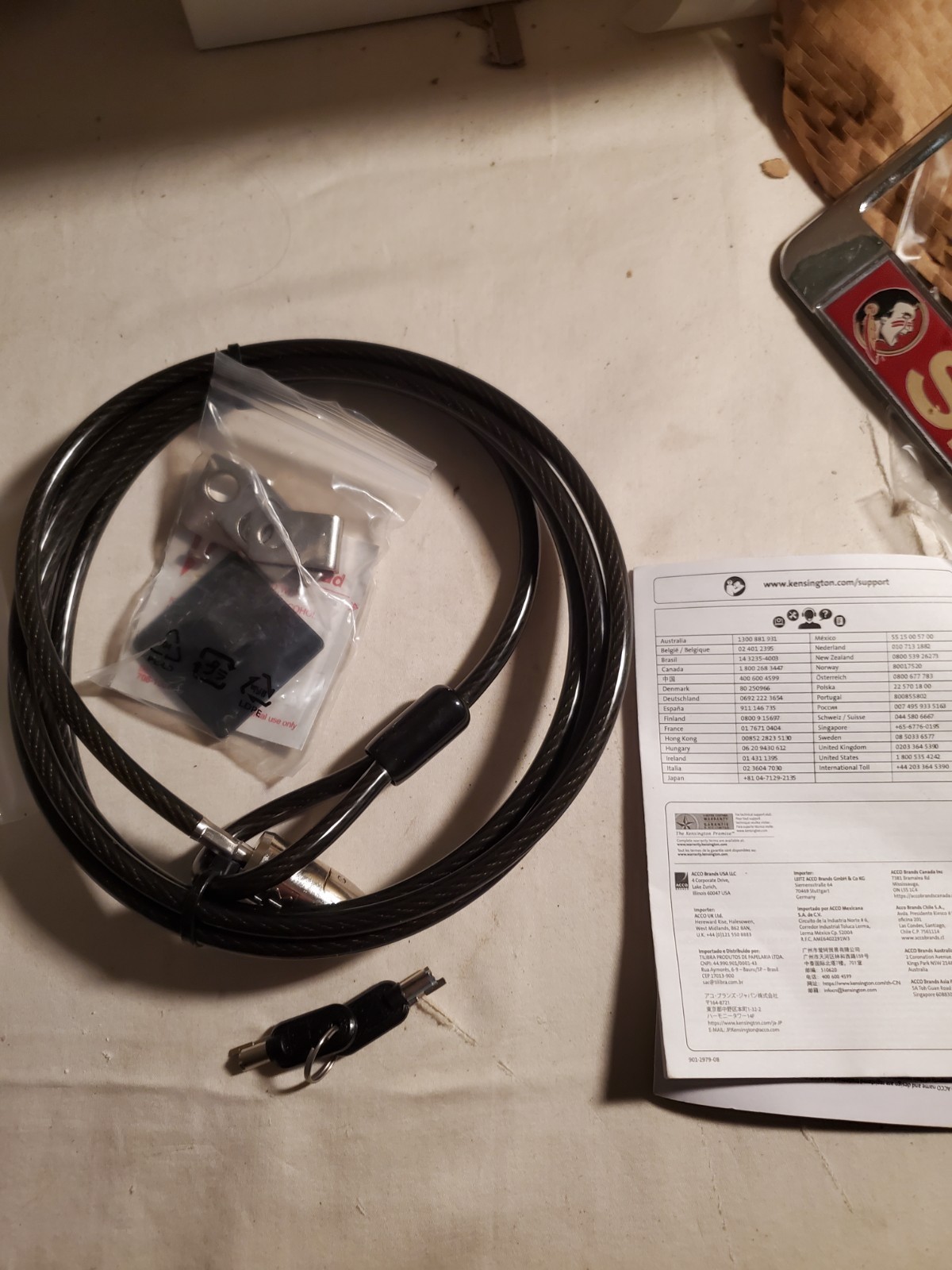 Kensington Desktop & Peripherals Locking Kit 2.0 Black K64425S NEW - Open Bag