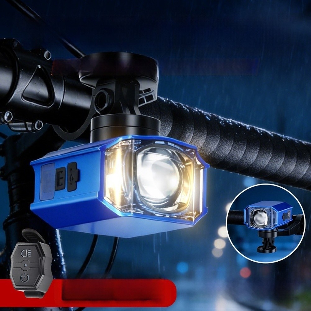 USB-C Powered Front Light for Bicycles Aluminum Body Remote Dual Light Control
