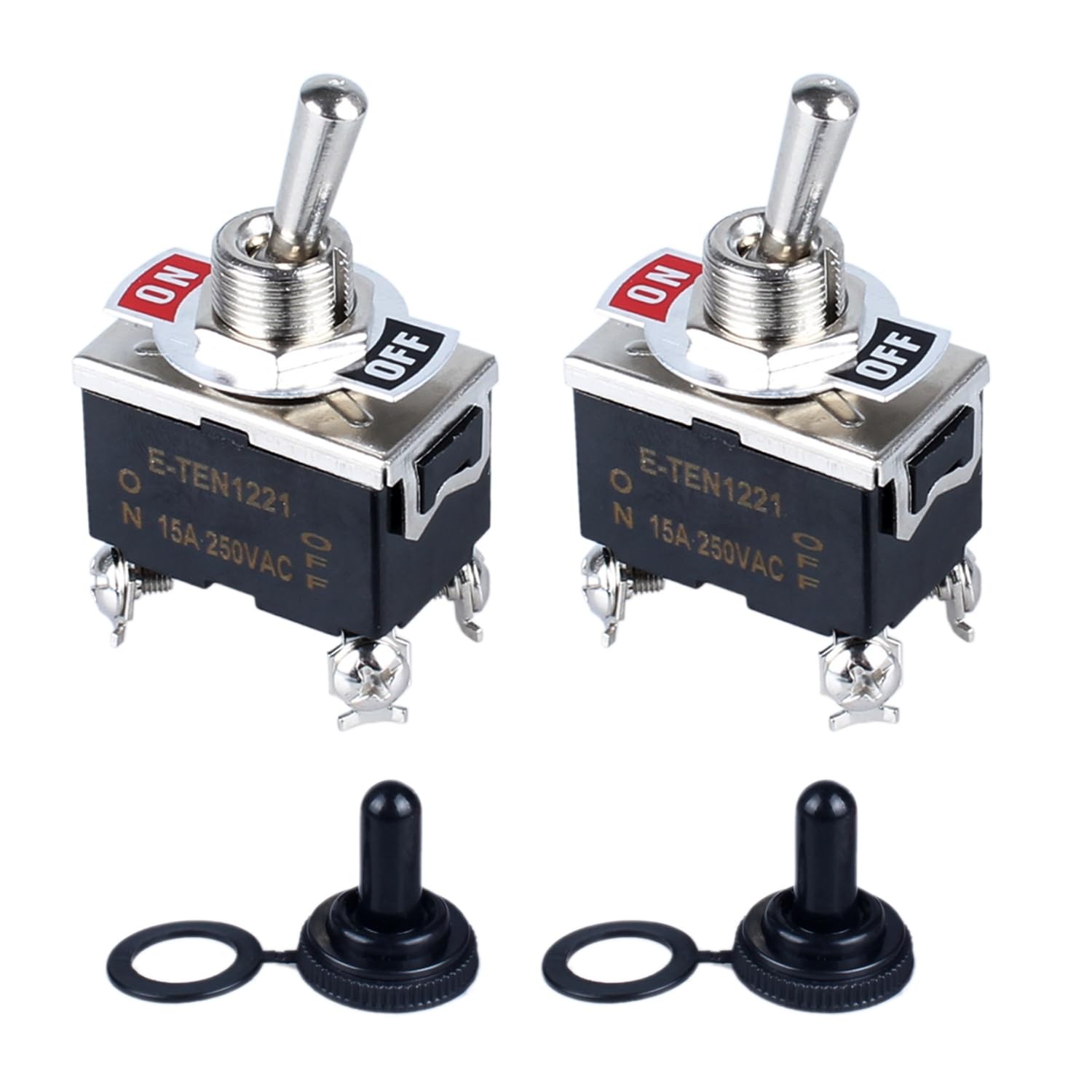 DMWD 2pcs 4-Pin DPST ON-Off Latching Toggle Switch Waterproof 20A 12V/125V