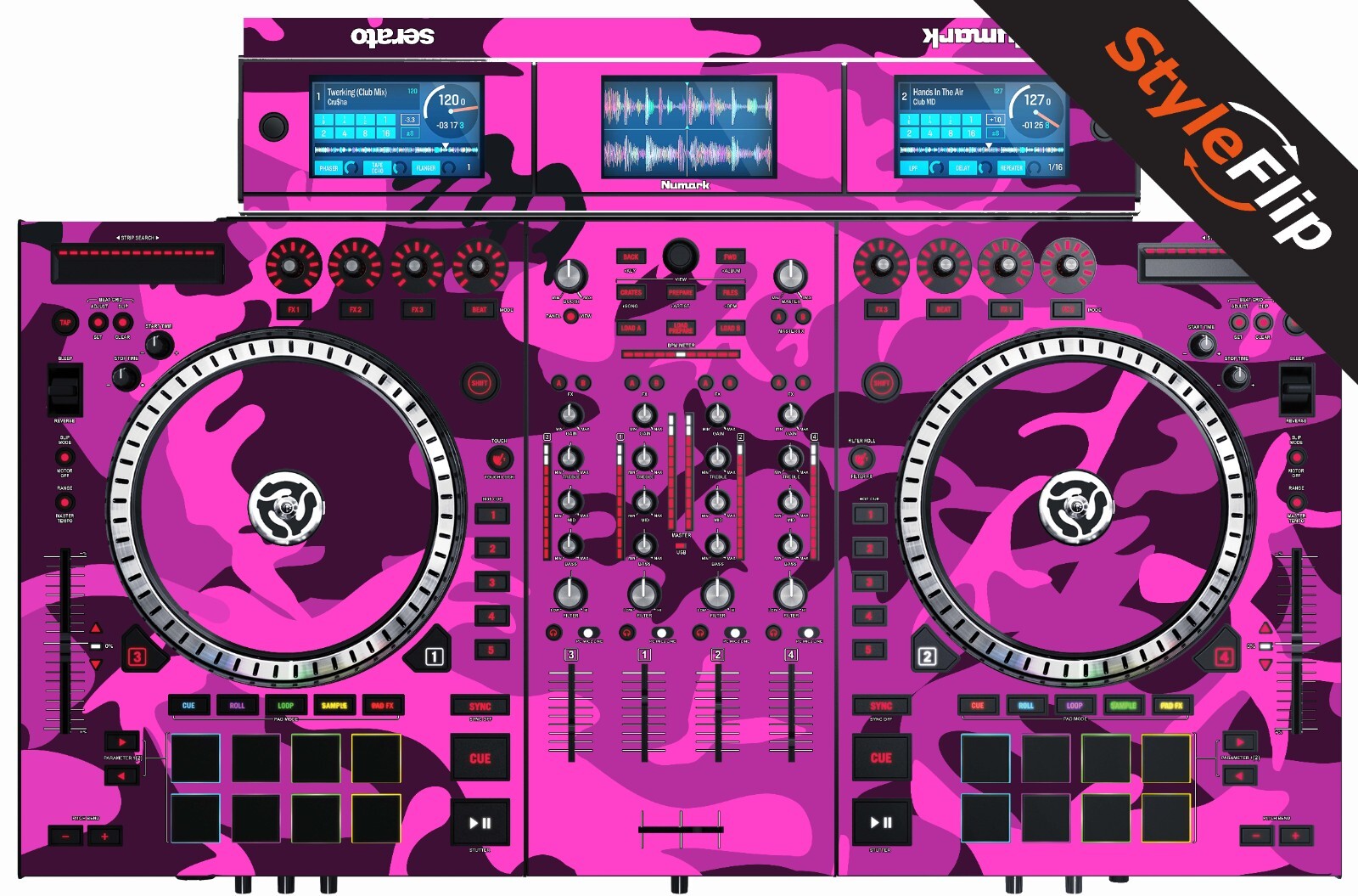 Numark NS-7 III Skin | Camo Pink | Protective Decal | StyleFlip Skins