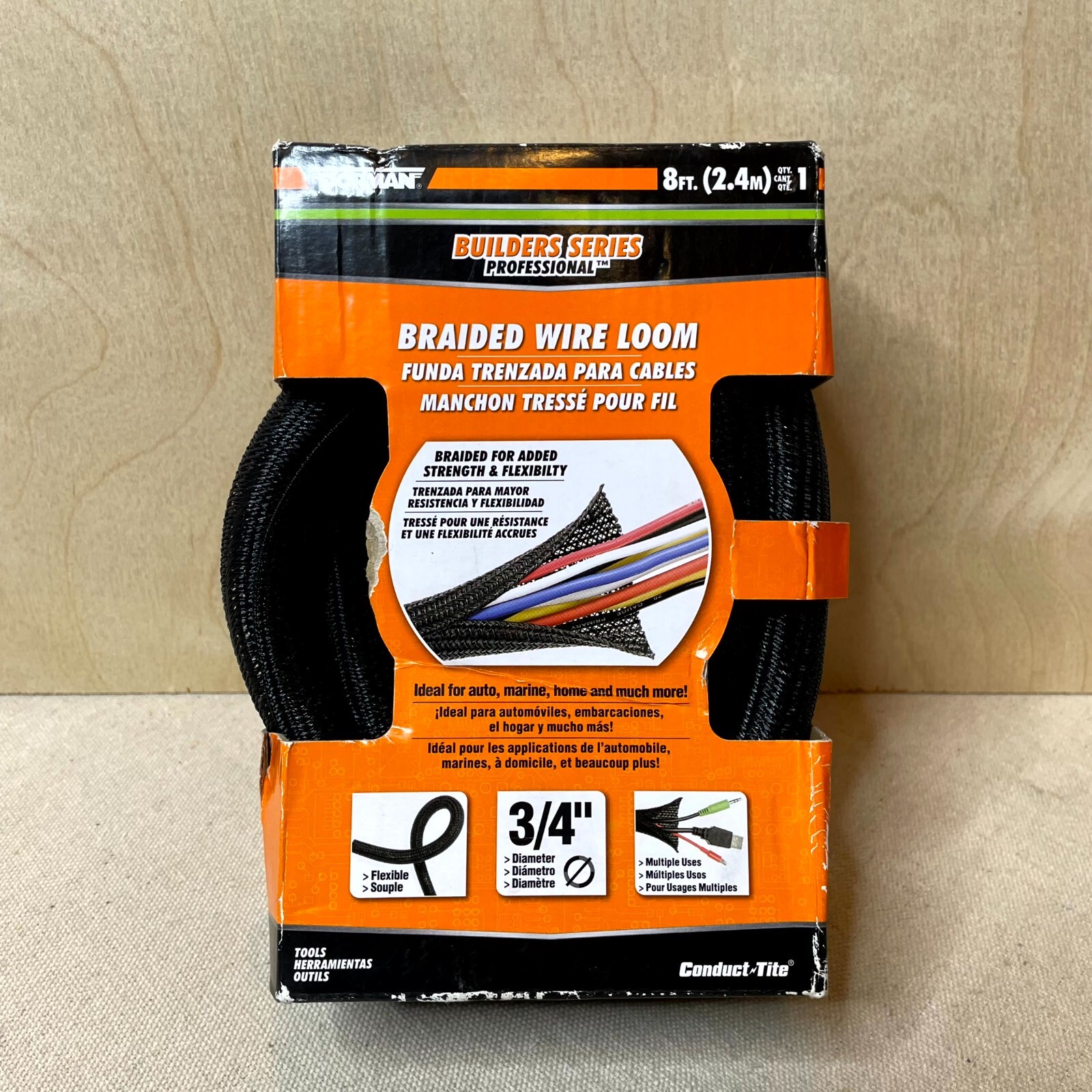 Dorman 86605 Black 3/4"D 8Ft Split Braided For Added Strength & Flexibility Loom