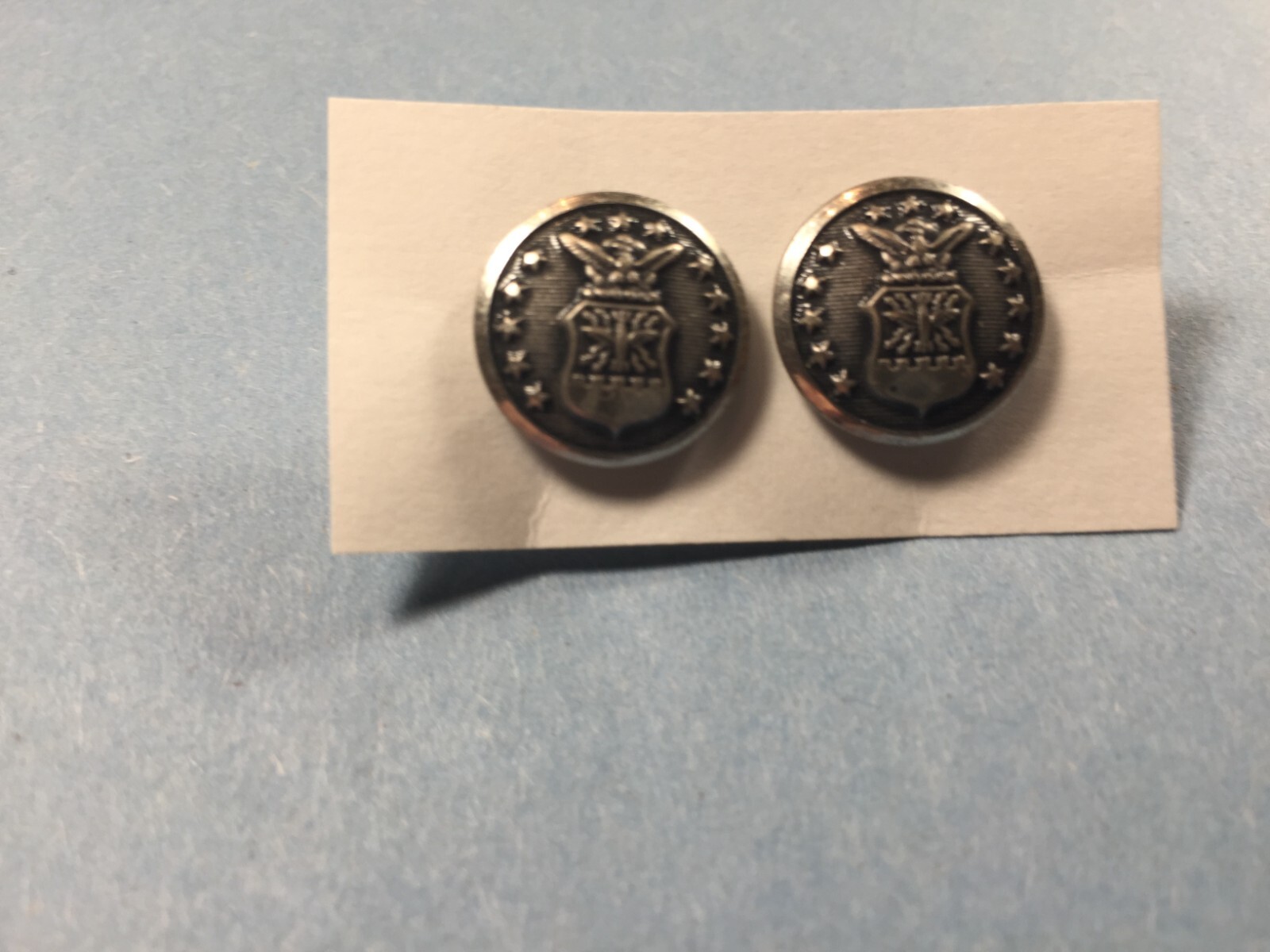 USAF - Dress Hat Chin Strap Buttons (screw back) 2 pcs (silver tone)