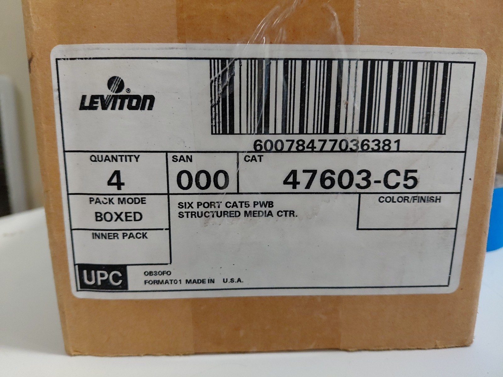 6 Port Cat5 Voice and Data Module for Structured Media Cabling Solutions NIB