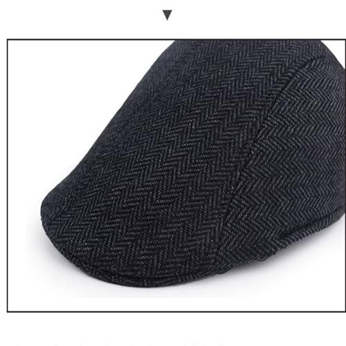 Men's Herringbone Newsboy Gatsby Cabbie Cap，Flat Gatsby Medium-Large Coffee