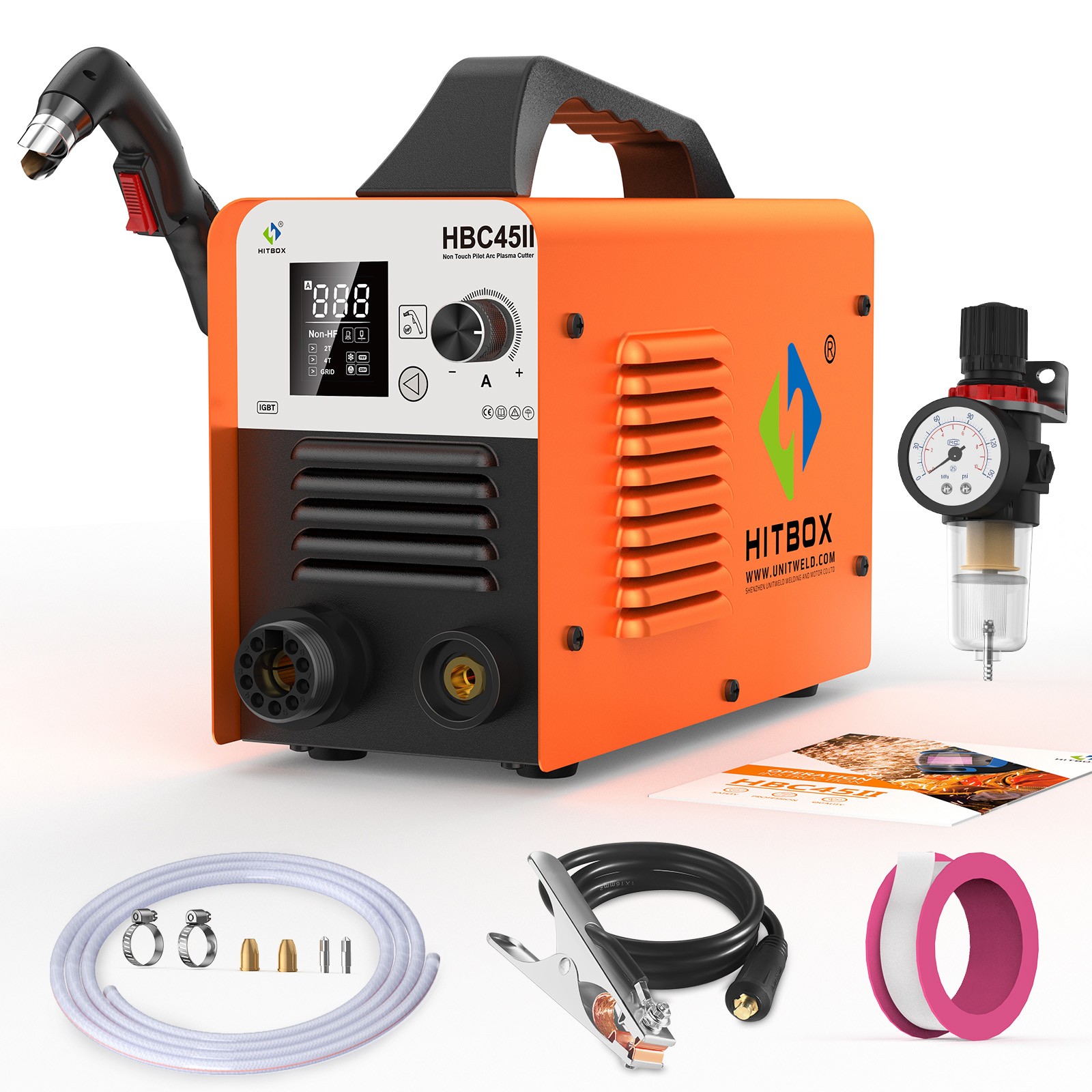 HITBOX HBC45II 45A Non Touch Pilot Arc Air Plasma Cutter 110V/220V 14mm Cutting