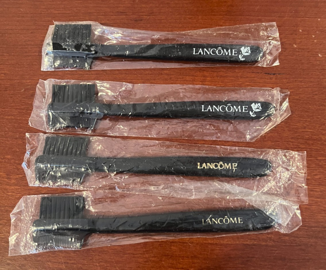 New Lancôme Dual Sided Eyebrow and Eyelash Brush and Comb  - Lot of 4