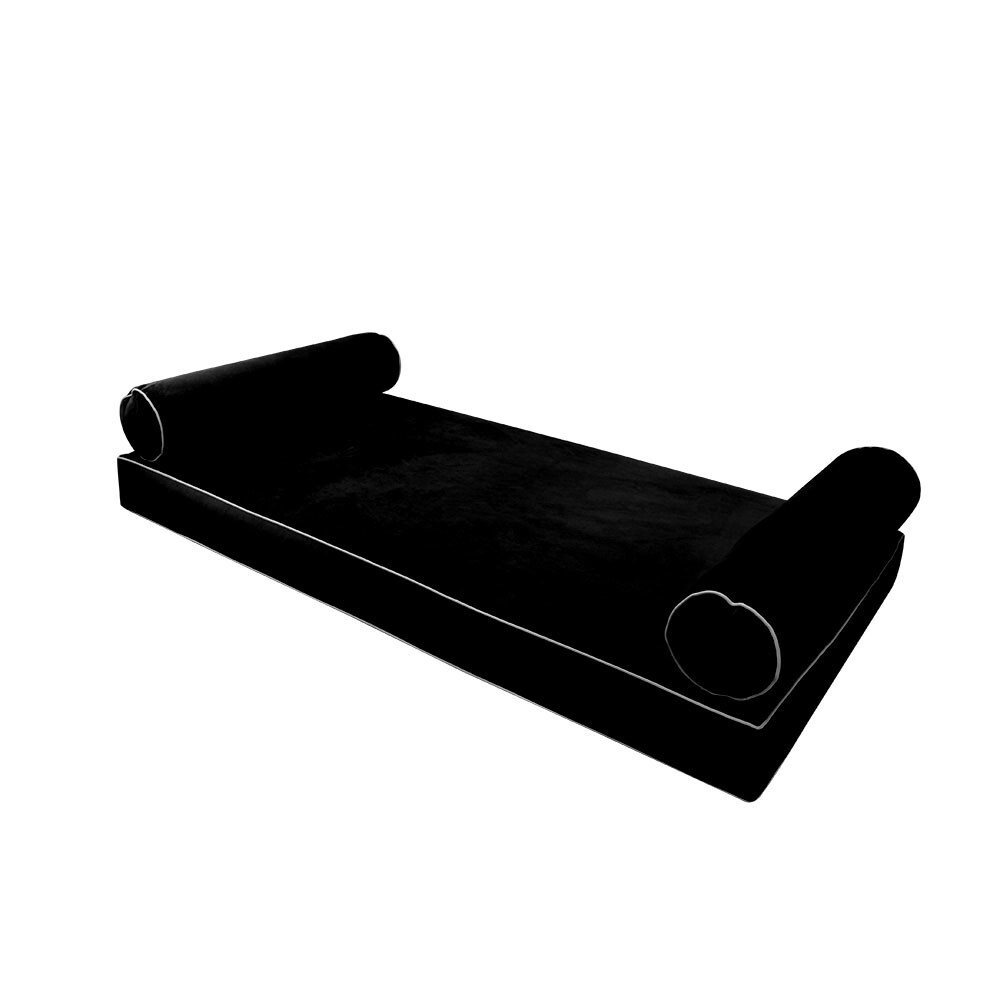 STYLE V5 Full Velvet ContrastPipe Indoor Daybed Mattress Pillow|COVER ONLY|AD374