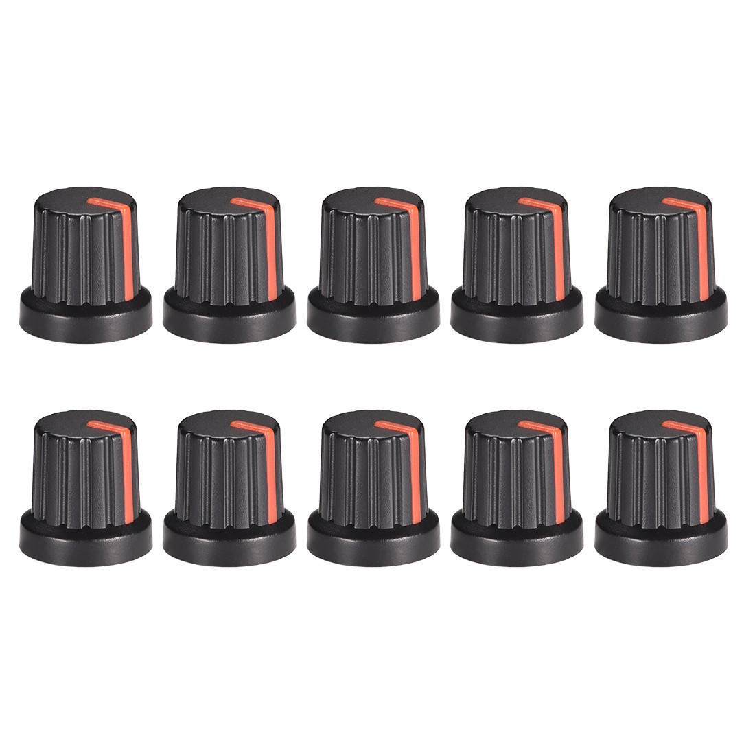 10PC Speaker Effect Pedal Amplifier Black Potentiometer Knob Red Mark