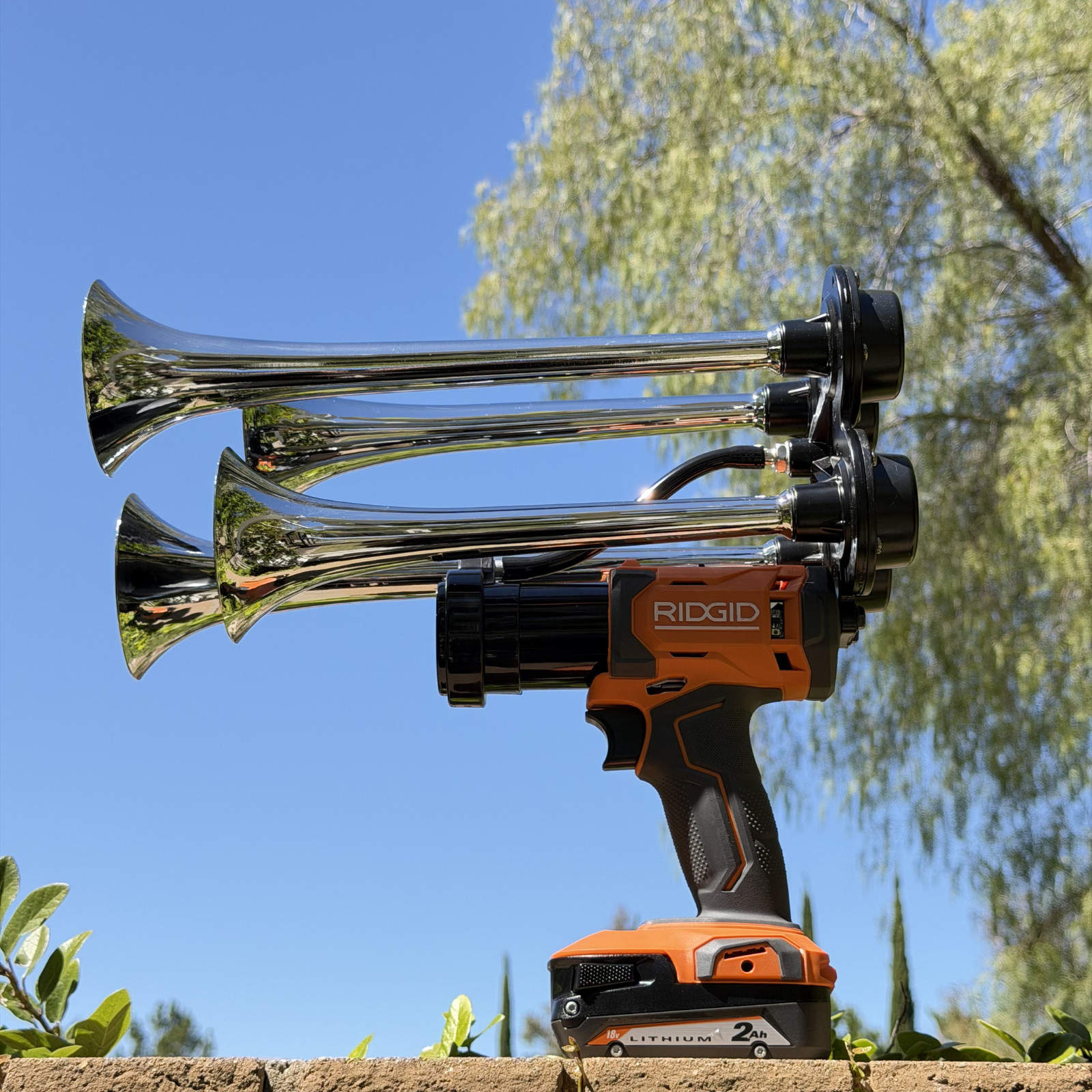 RIDGID PREMIUM Power Air Horn, Train Horn Compressor, Long Range (2000ft) Remote