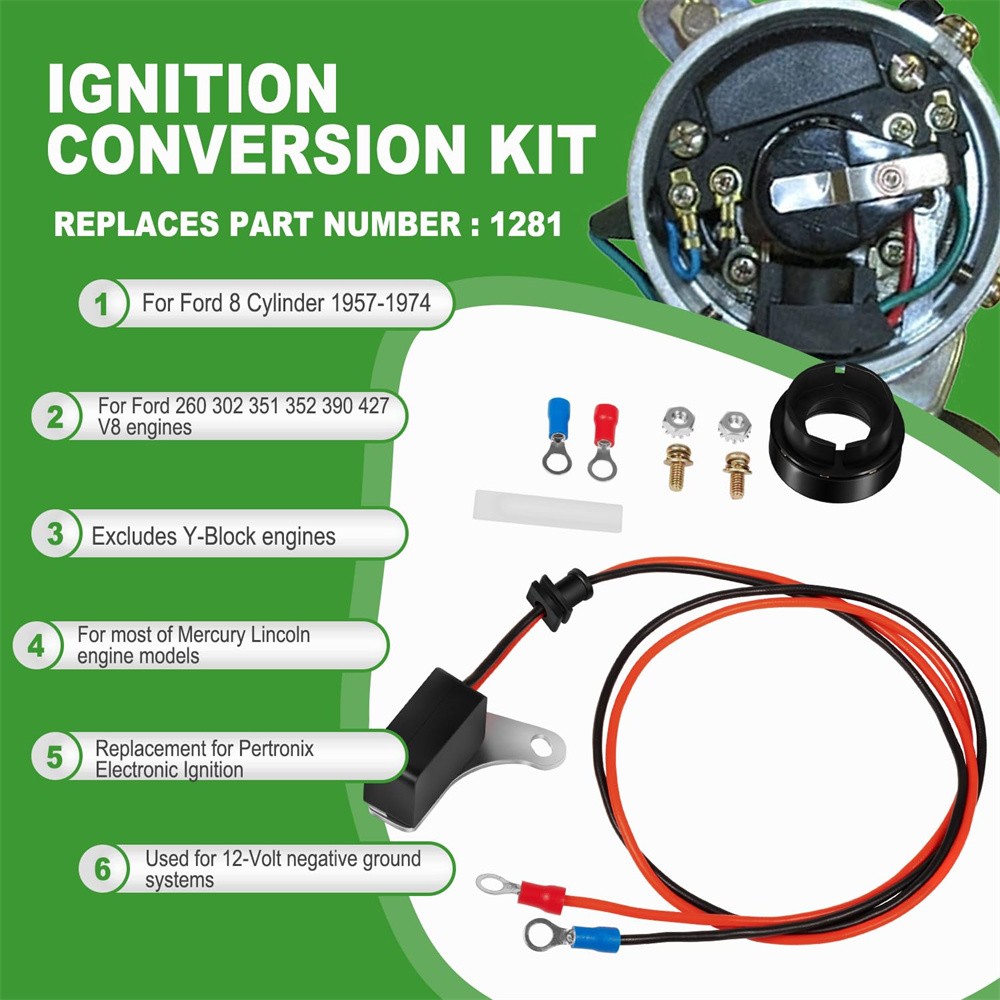 For Ford V8 Pertronix 1281 Ignition Points-to-Electronic Conversion Kit Ignitor