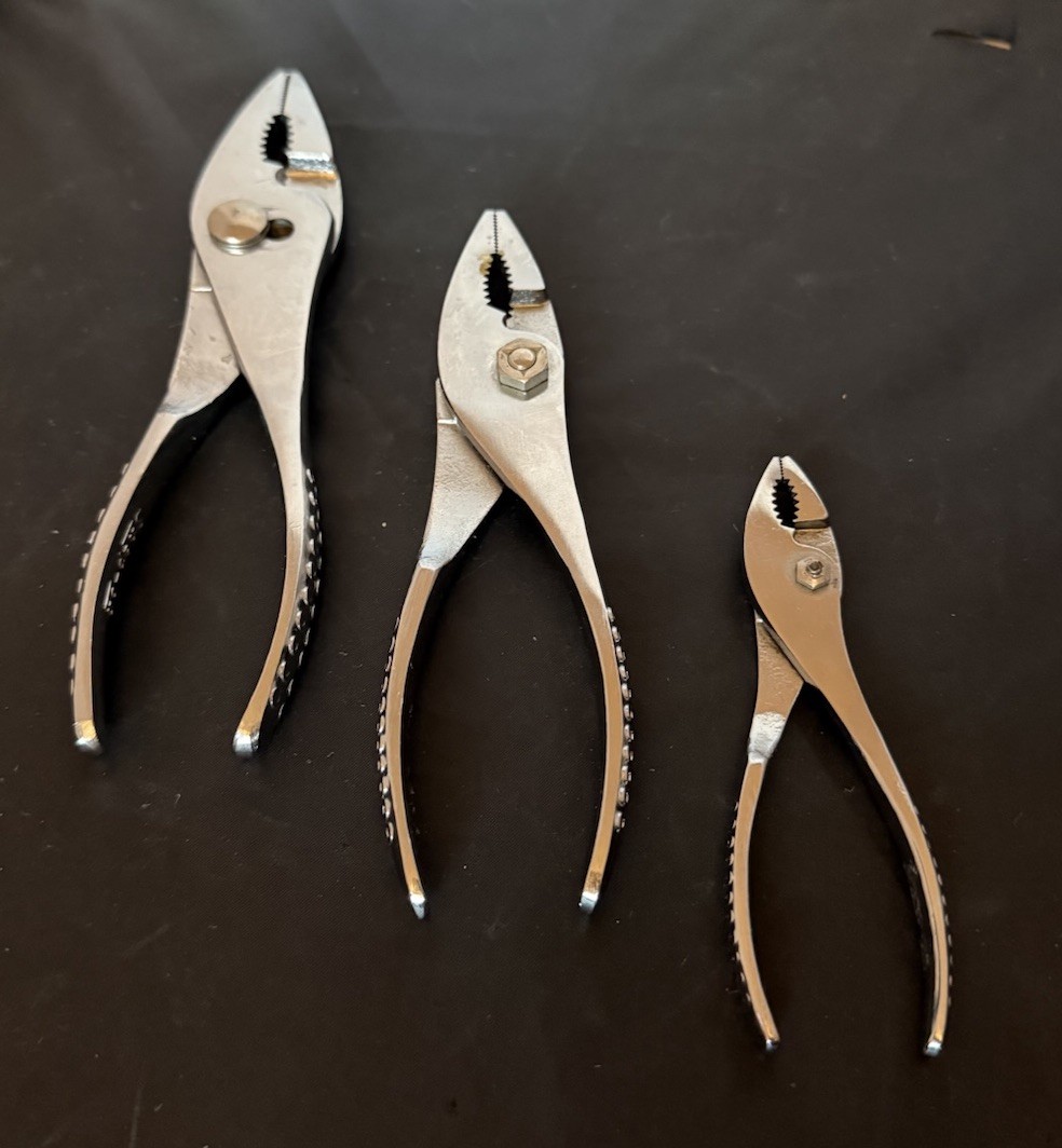 Snap-on Tools USA 3pc Vacuum Grip Mini ULTRA RARE NOS Slip Joint Plier Lot Set