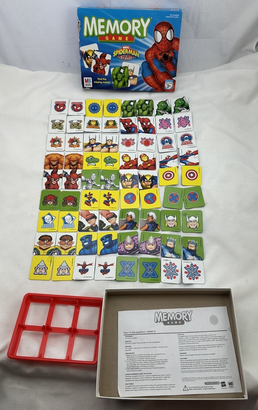 2007 Marvel Spider man and Friends Memory Game Complete Great Condition