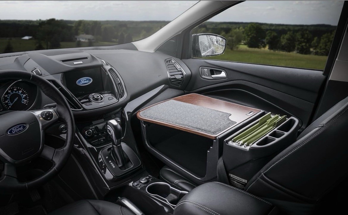 Car Desk Mahogany AutoExec Vehicle Workstation Efficiency GripMaster