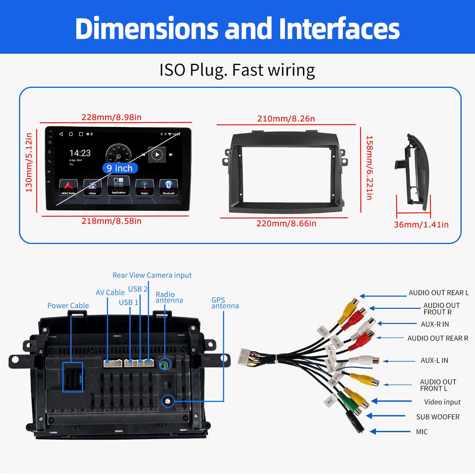 Apple Carplay Car Radio Stereo GPS WIFI For Toyota Sienna 2004-2010 Android 13.0