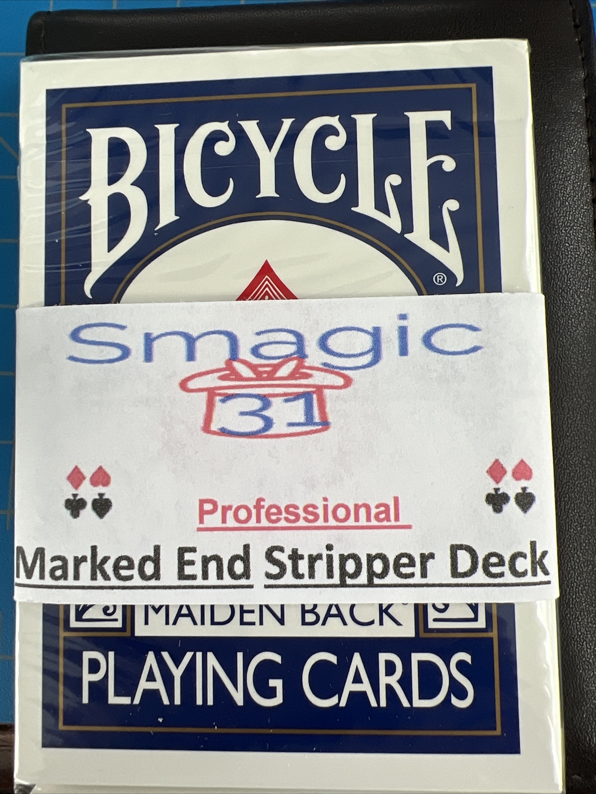 Marked End Cut Stripper Deck, Blue Maiden back By Bicycle