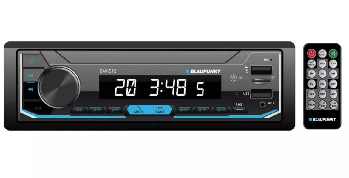 Blaupunkt DAVIS12 Mechless AM/FM Receiver With Bluetooth USB/SD Inputs & Remote