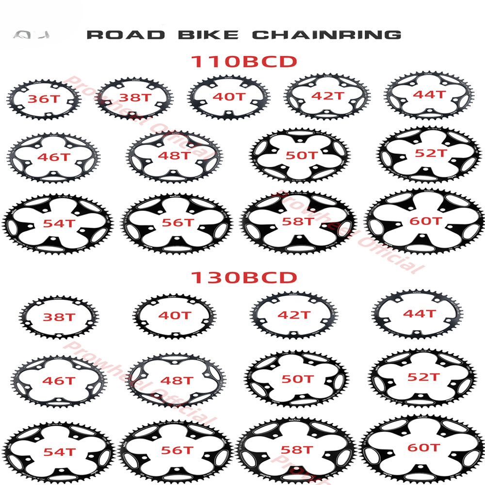 Road Bike Chainwheel Folding Round Narrow Wide Sprockets 110/130 BCD 50T-60T