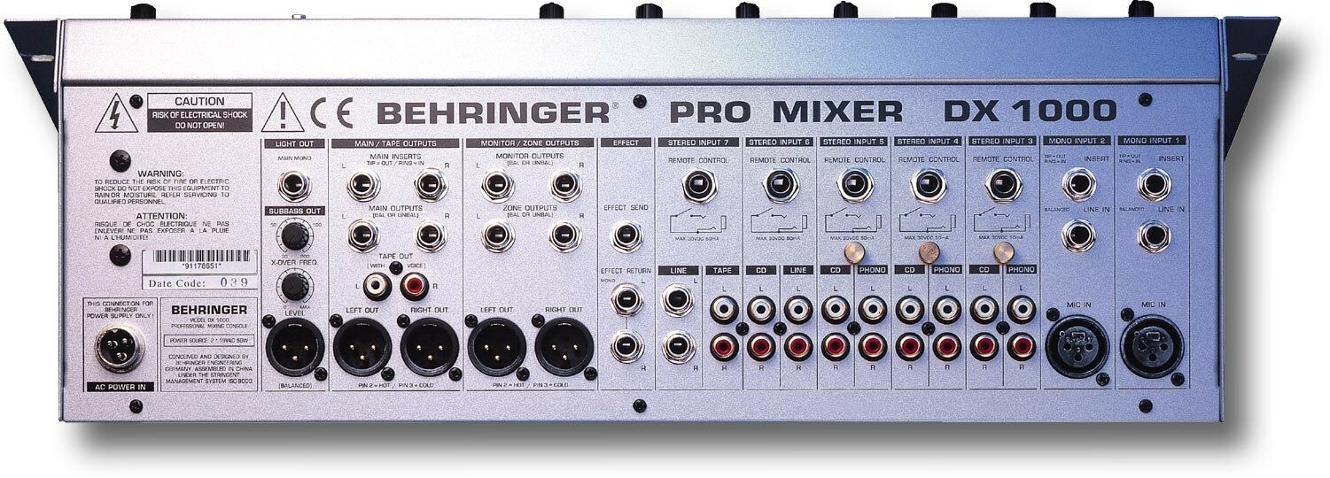 BEHRINGER PRO DJ-MIXER DX1000 Color Silver