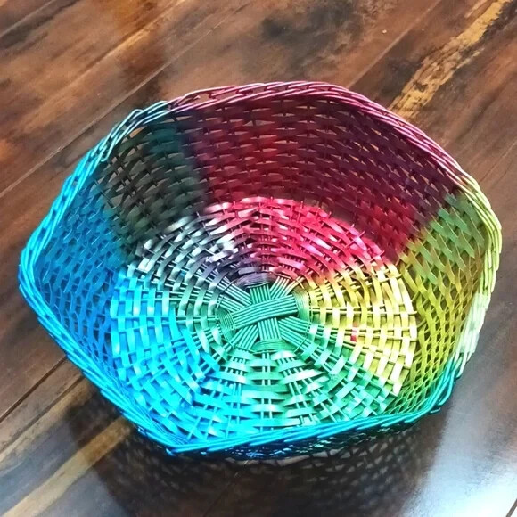Hexagon multicolor aluminum metal wire gift packaging basket, fruit, crafts...