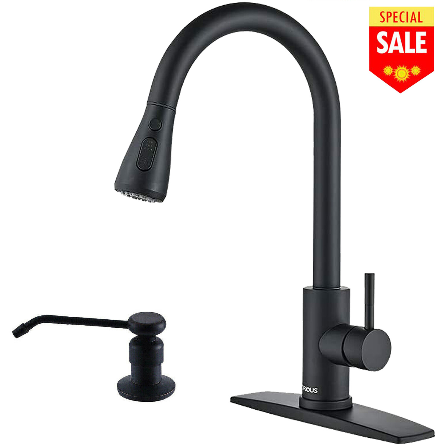 Kitchen Sink Faucet Pull Down Sprayer Swivel Single Handle Pull Out Mixer Taps
