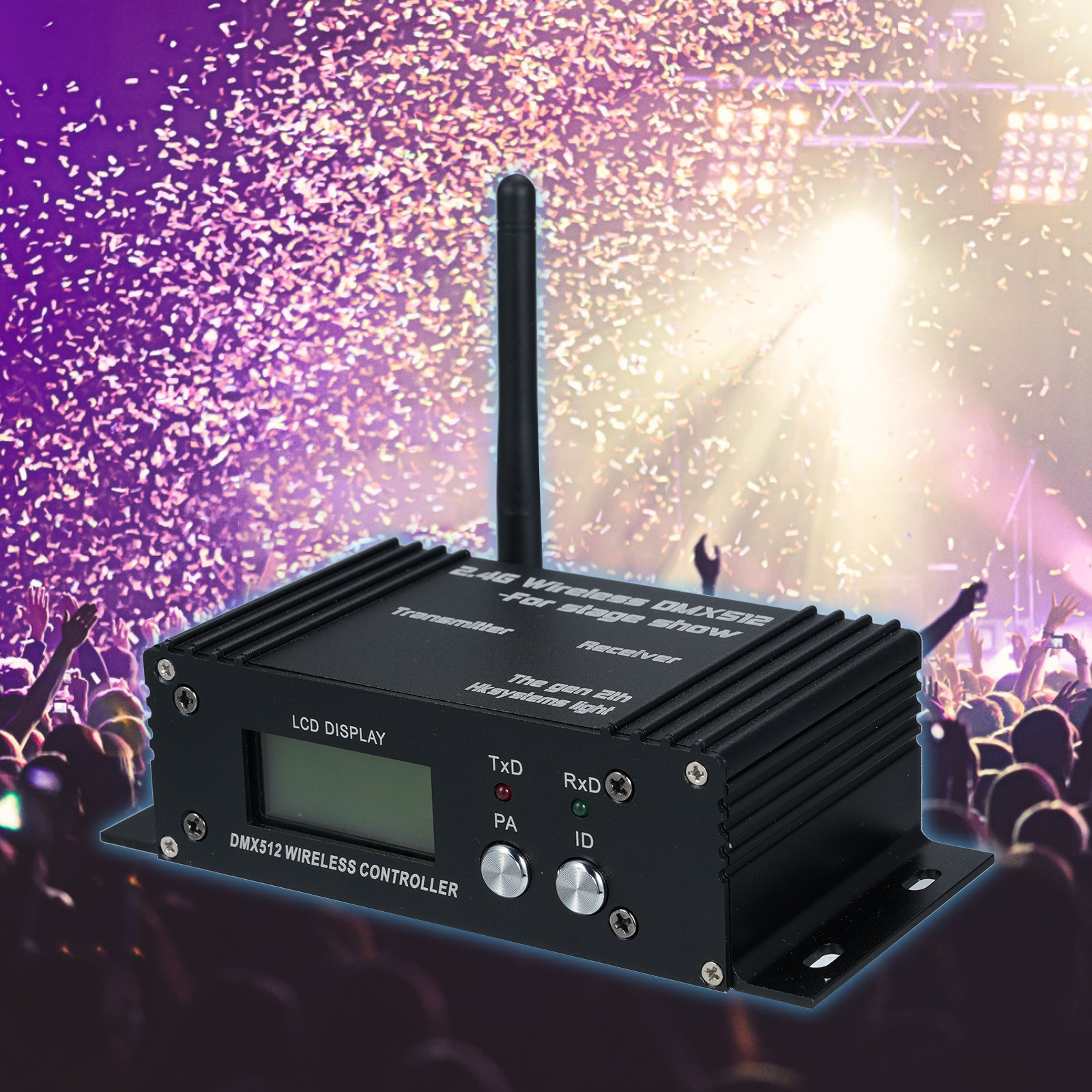Wireless Transmitter Reliable Stage Light Accessory For Performances Aluminum