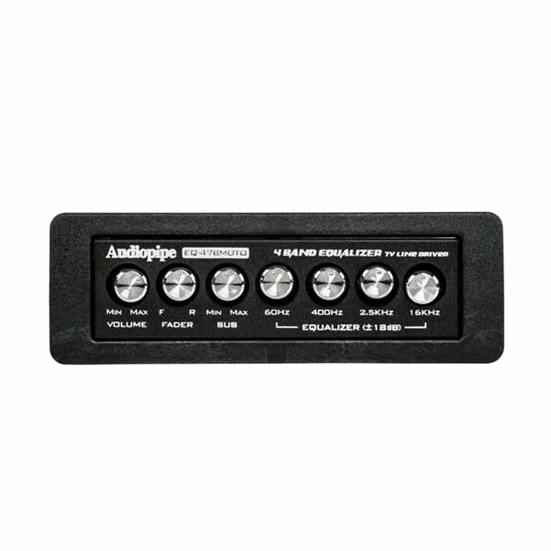 AUDIOPIPE 4 Band Graphic Equalizer 7 Volt Line Driver Flush Mount EQ47BMOTO